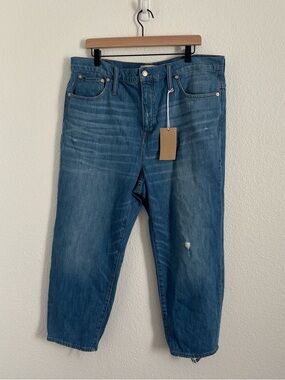 NWT Madewell Women's Size 34 Blue Classic Straight Jeans in Novello Wash